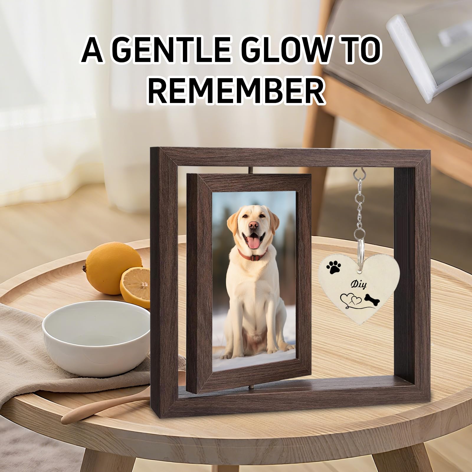 Mematflo pet-memories-display on a surface suitable for family memories and living spaces.