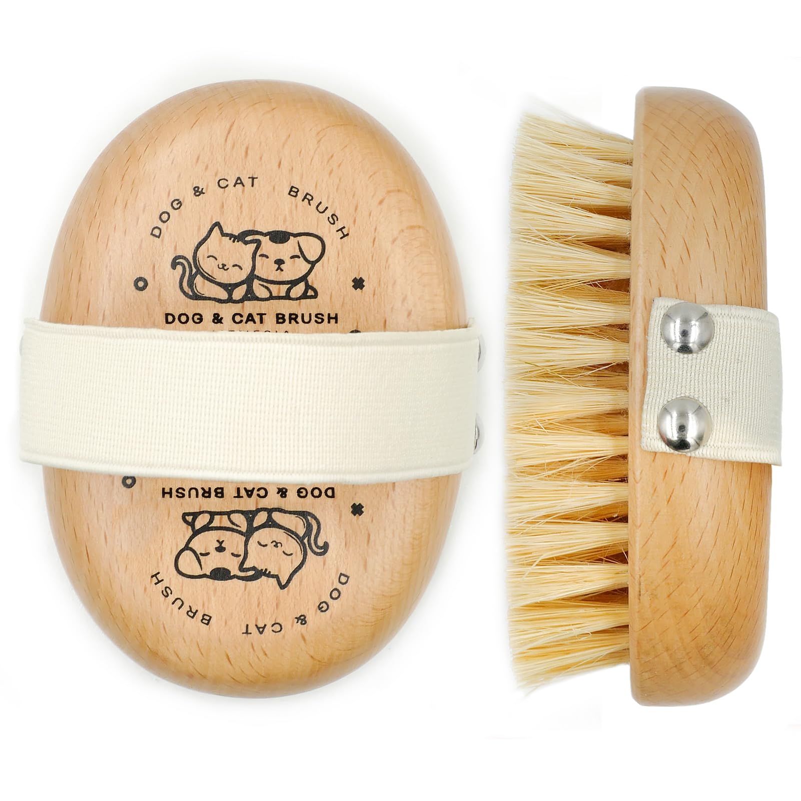 Menesia Soft Dog Brush bristle closeup shows gentle shedding reduction in action