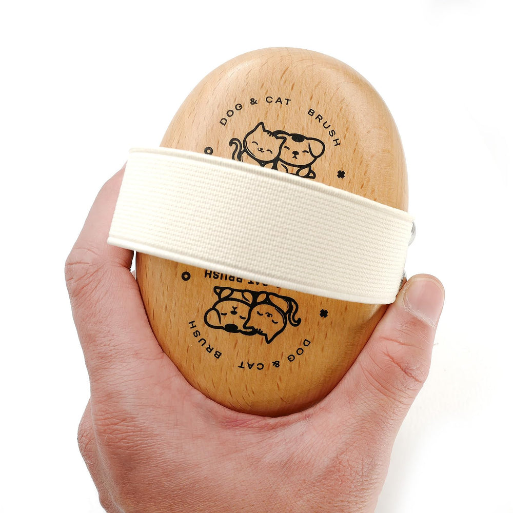 Menesia Soft Dog Brush short-haired usage shows soothing brushing for small dogs