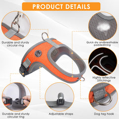 Mengbei Tribe leash showing reflective strip for safer night walks.