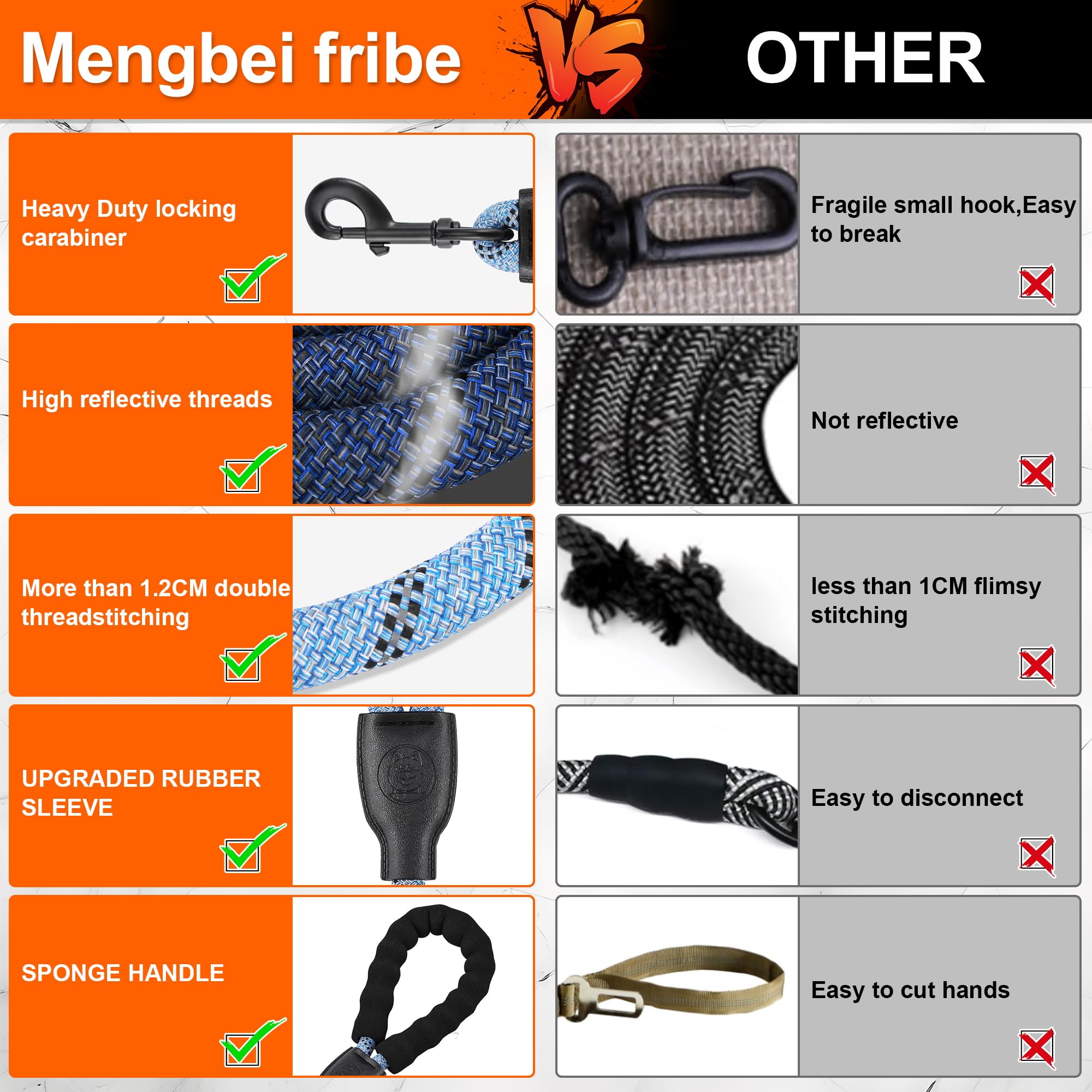 Mengbei tribe sponge handle offers comfortable grip on longer strolls