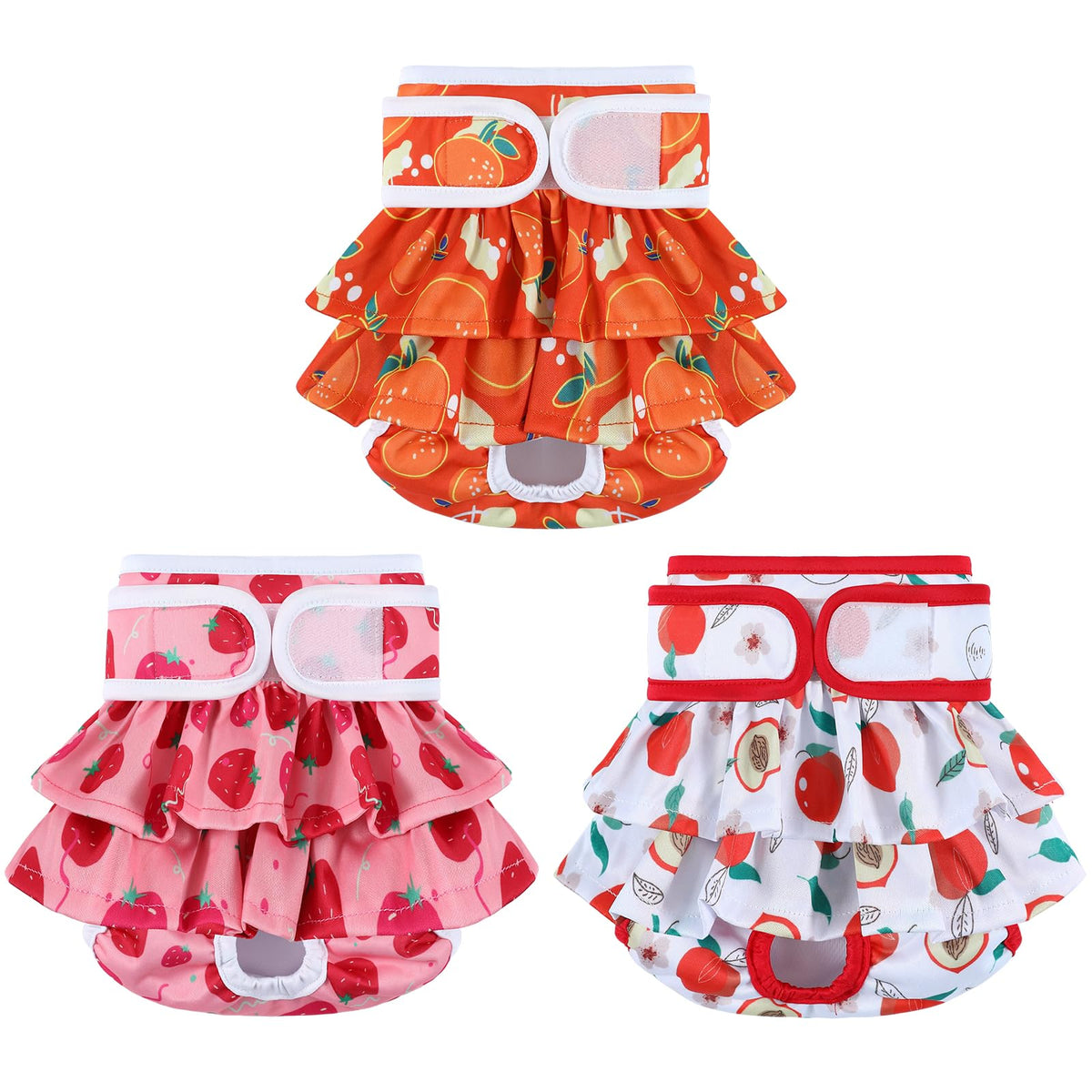 Mengelina reusable dog diapers XS front view with secure hook-and-loop