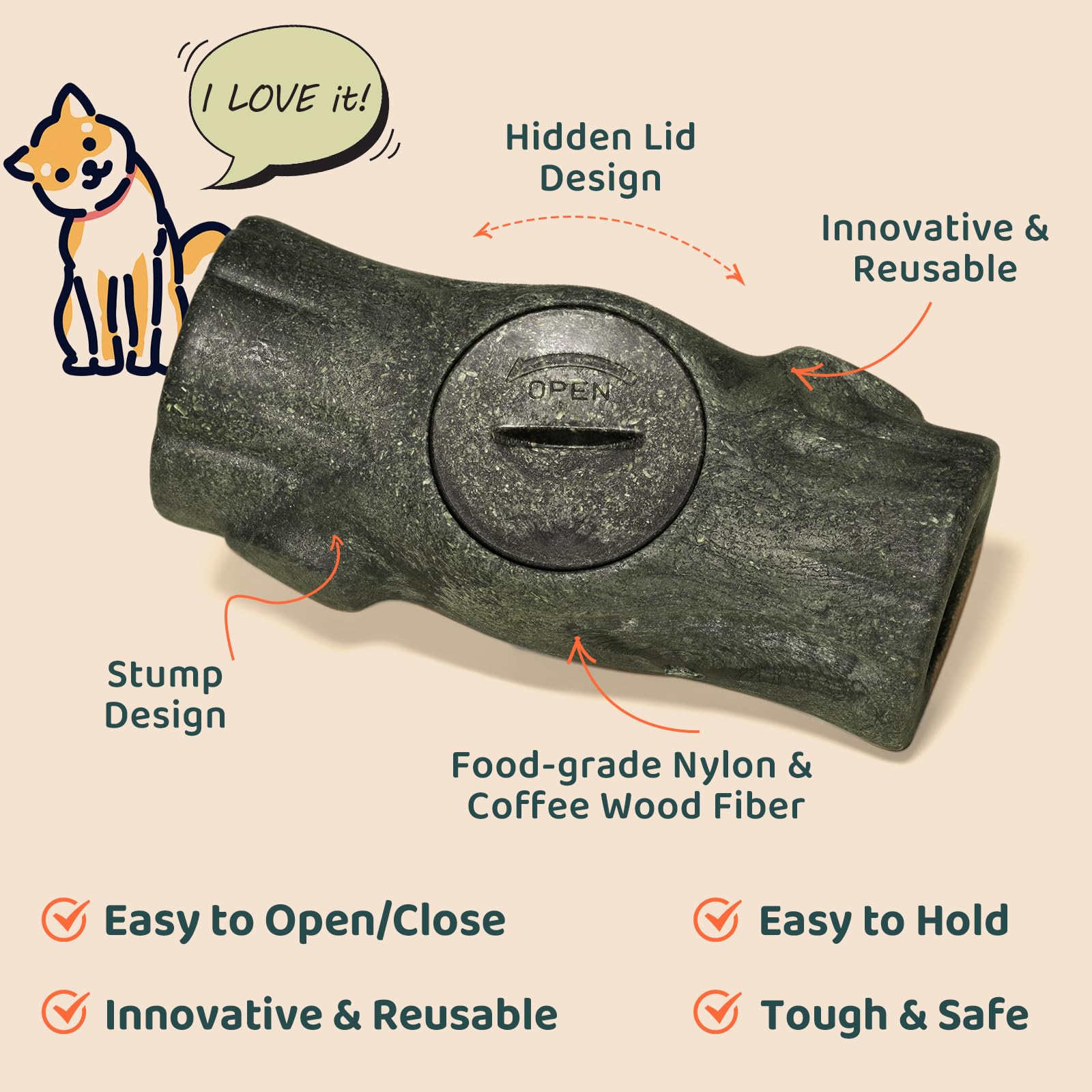 Mengjingo extended stump design supports safe, satisfying chewing.