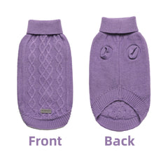 MengMengDa purple XL sweater side view shows comfortable fit for medium breeds.