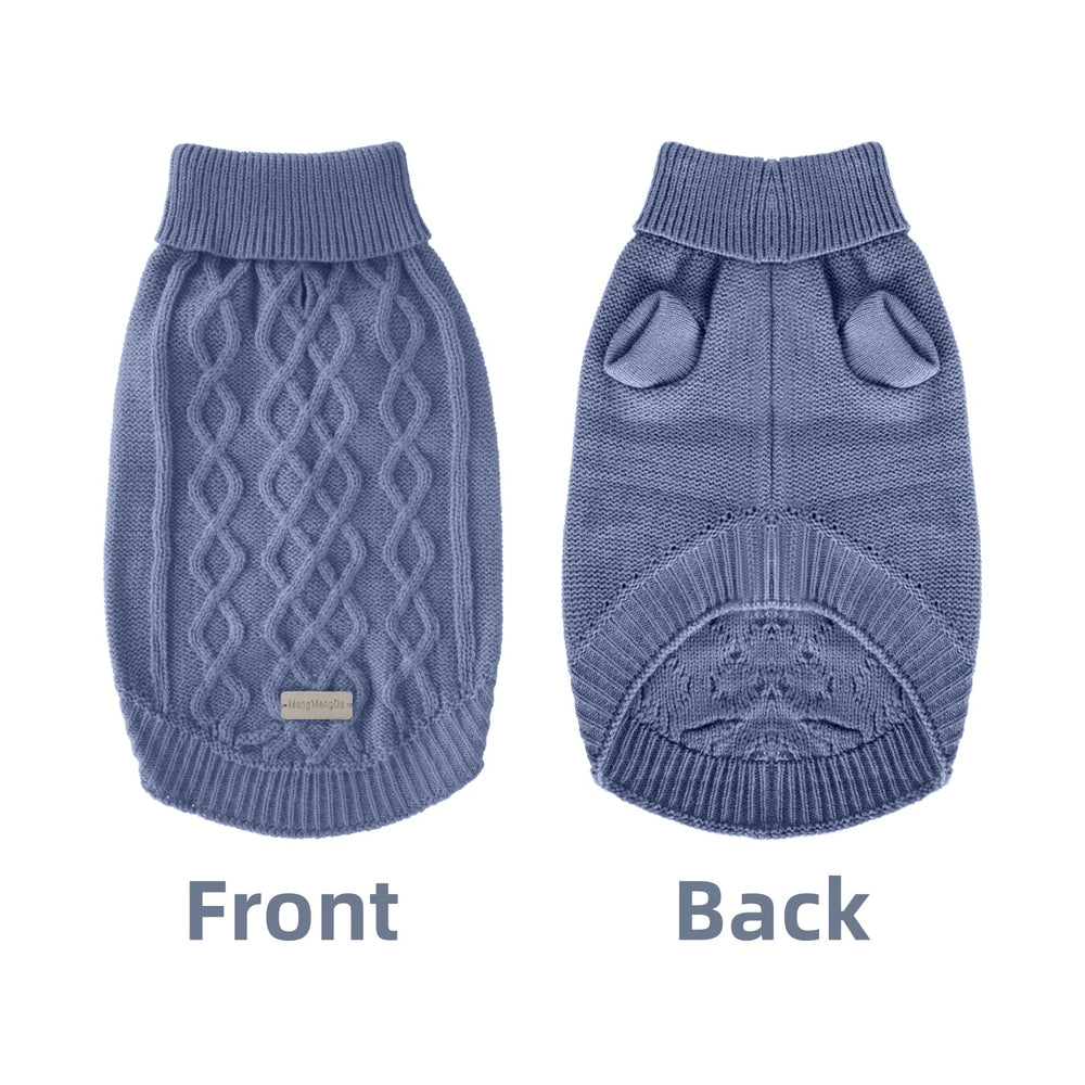 MengMengDa small dog sweater back view with classic jacquard design