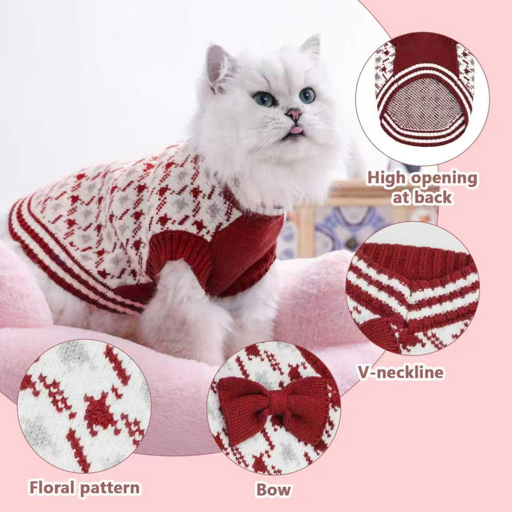 MengMengDa small dog sweater V-neck design aids easy toilet access