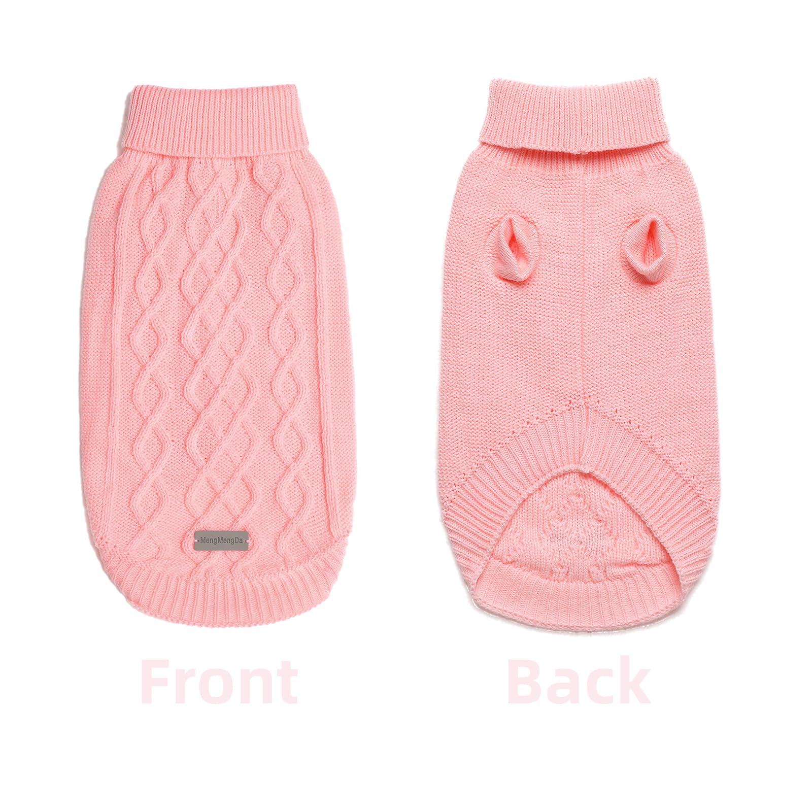 MengMengDa pink S knit close-up shows soft acrylic fabric and snug fit.