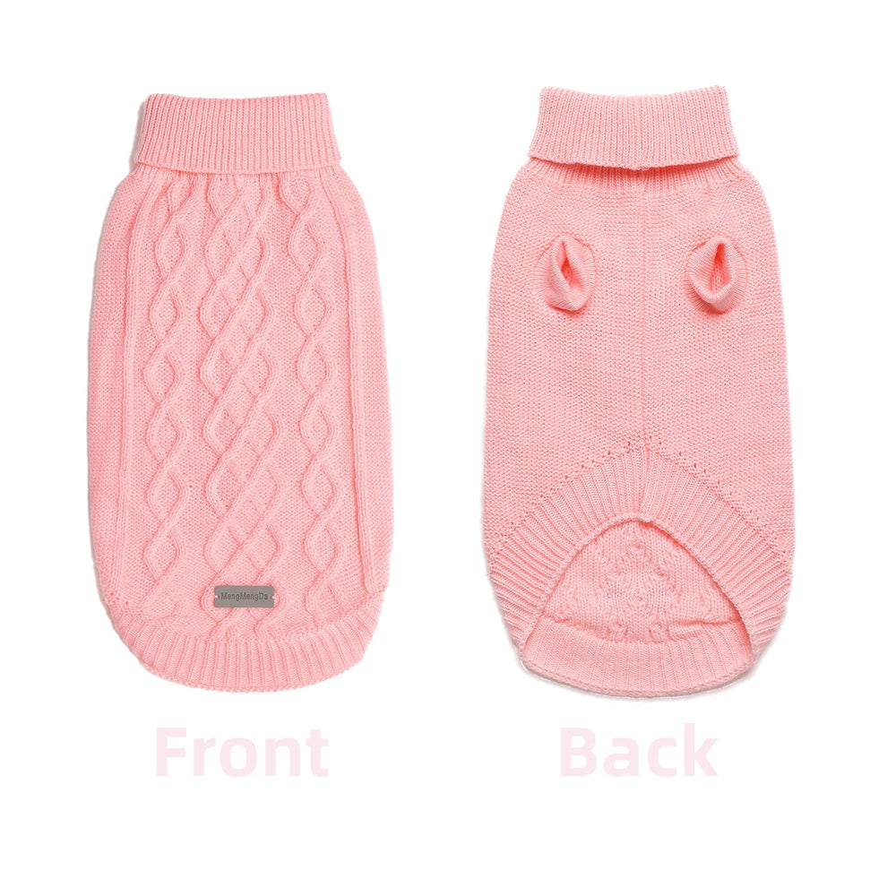 MengMengDa pink S knit close-up shows soft acrylic fabric and snug fit.