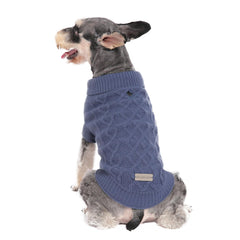 MengMengDa small dog winter sweater closeup shows soft yarn for warmth and comfort.
