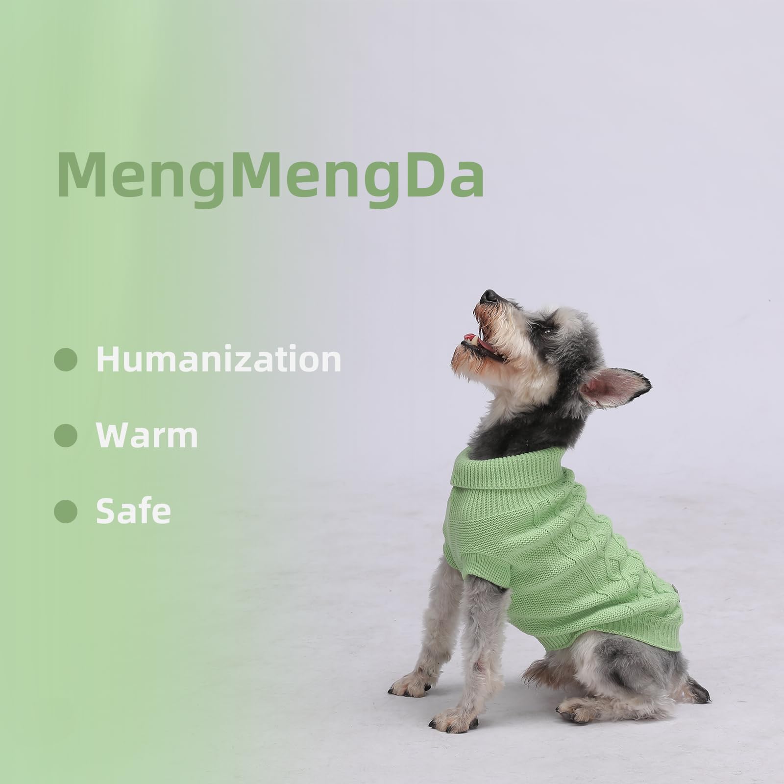MengMengDa green sweater two-legged design for easy dressing