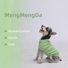 MengMengDa green sweater two-legged design for easy dressing