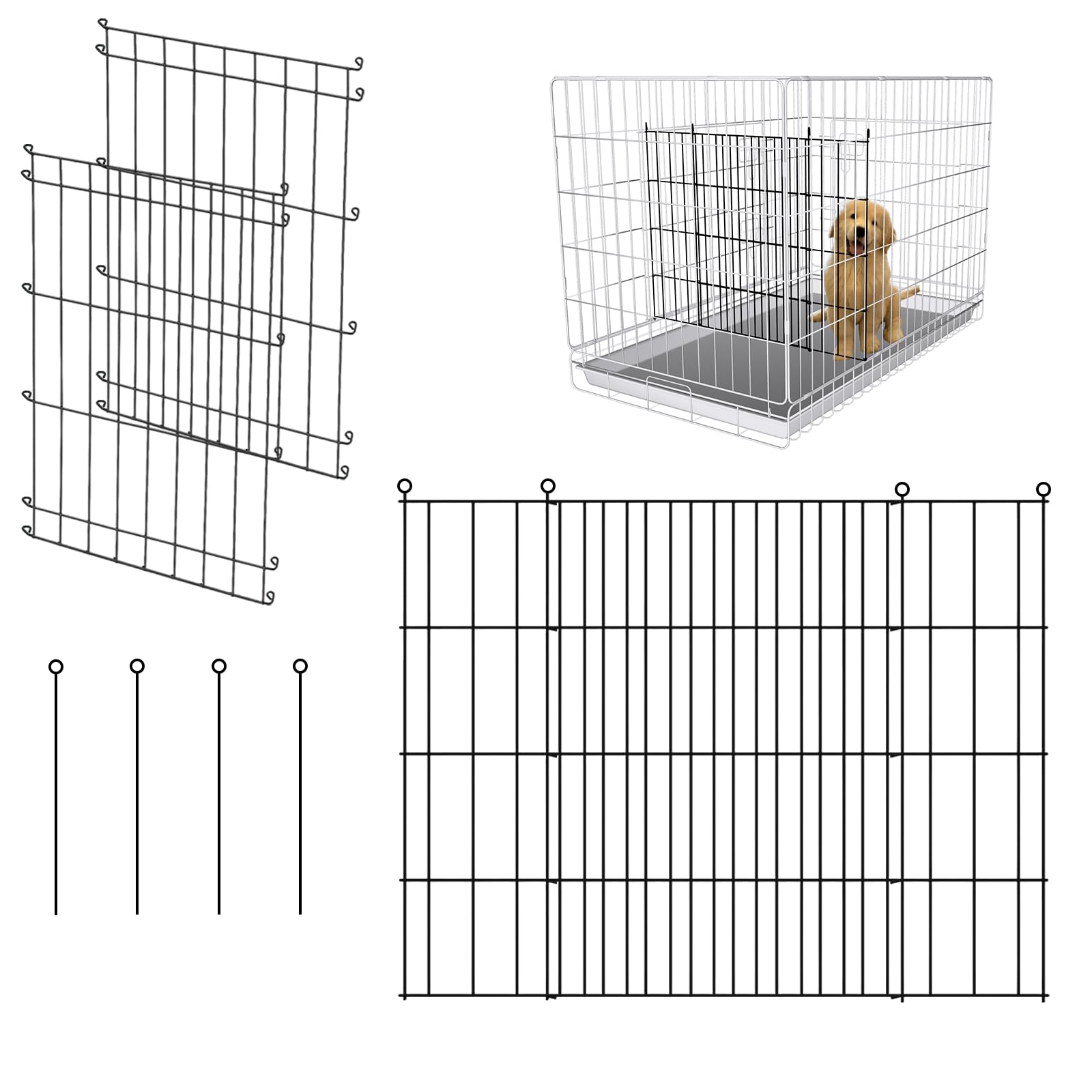 MENGSTER dog crate divider panel demonstrates tool-free setup for quick assembly
