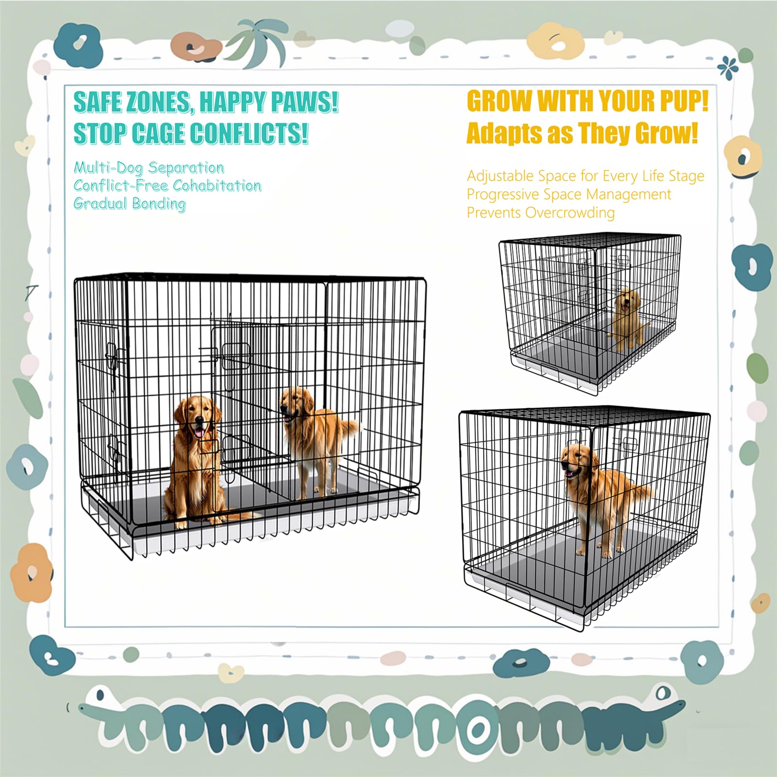 MENGSTER crate divider used for puppy training and multi-zone feeding or play