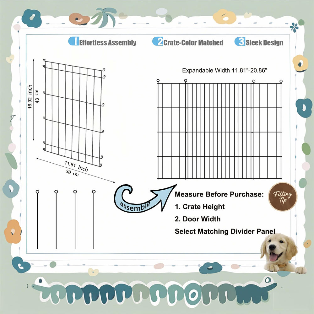 MENGSTER dog crate divider shows rust-proof glossy black finish for durability