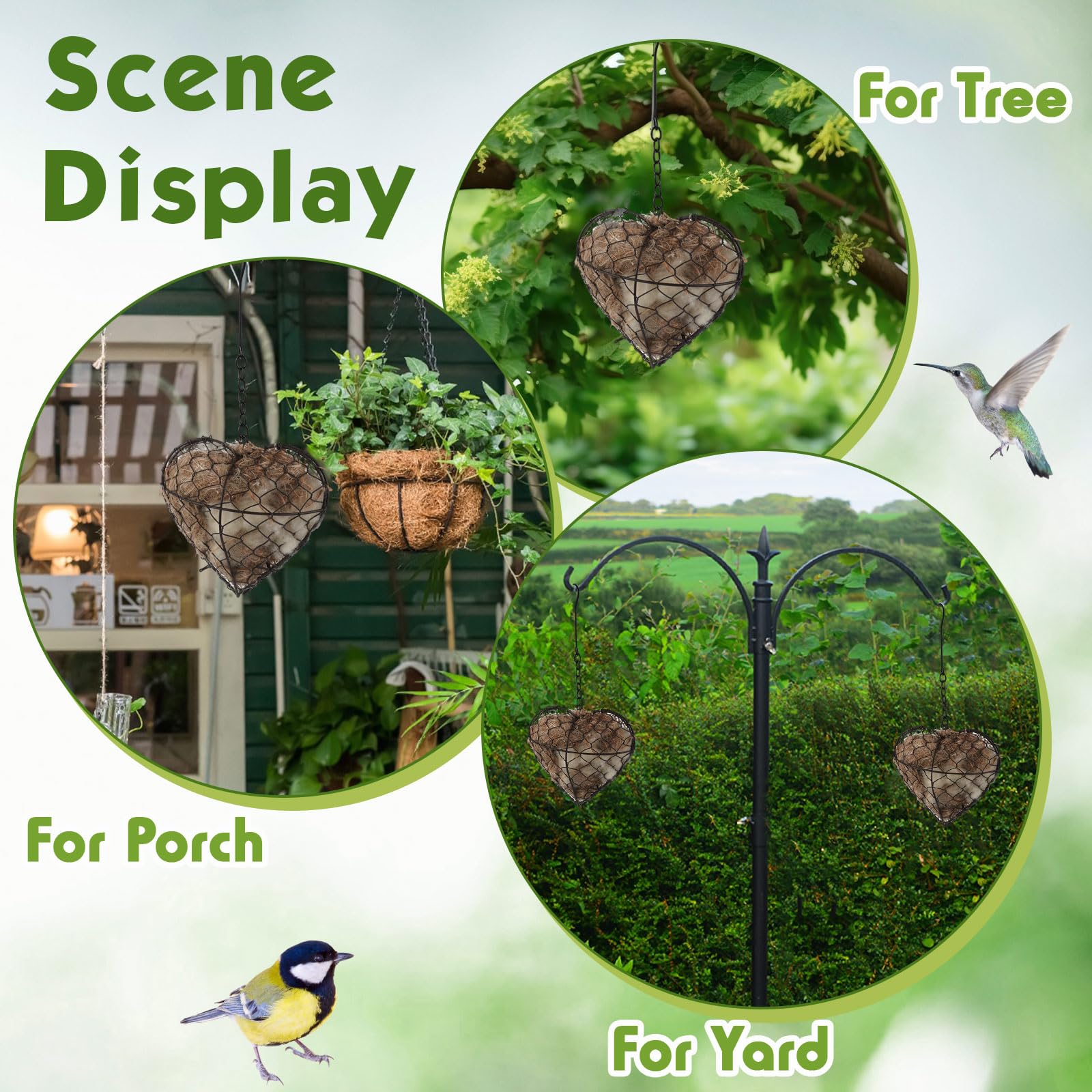 Menkxi nest dimensions 8.7 by 7 by 2 inches fit small birds