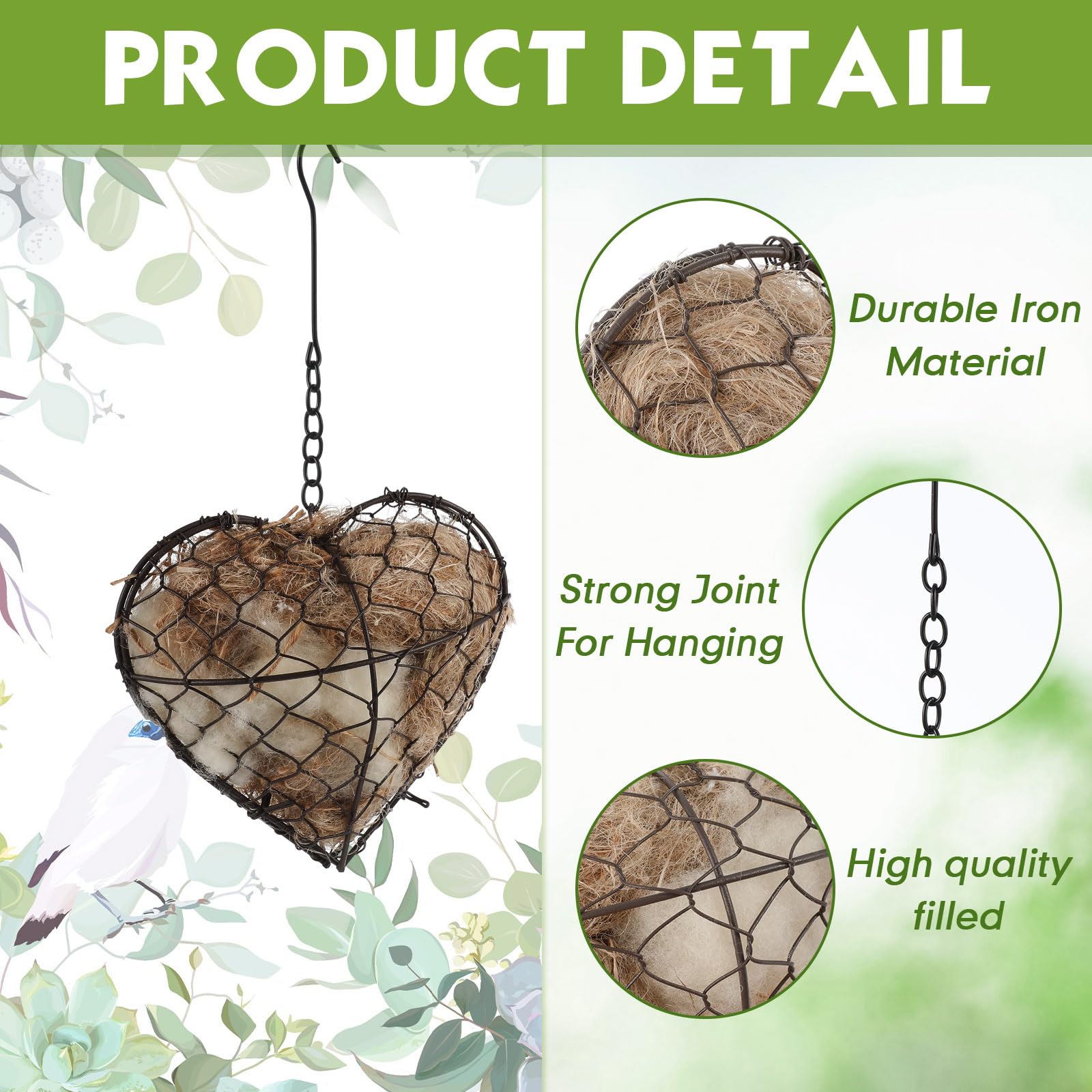 Menkxi outdoor bird house hanging hook for secure garden installation