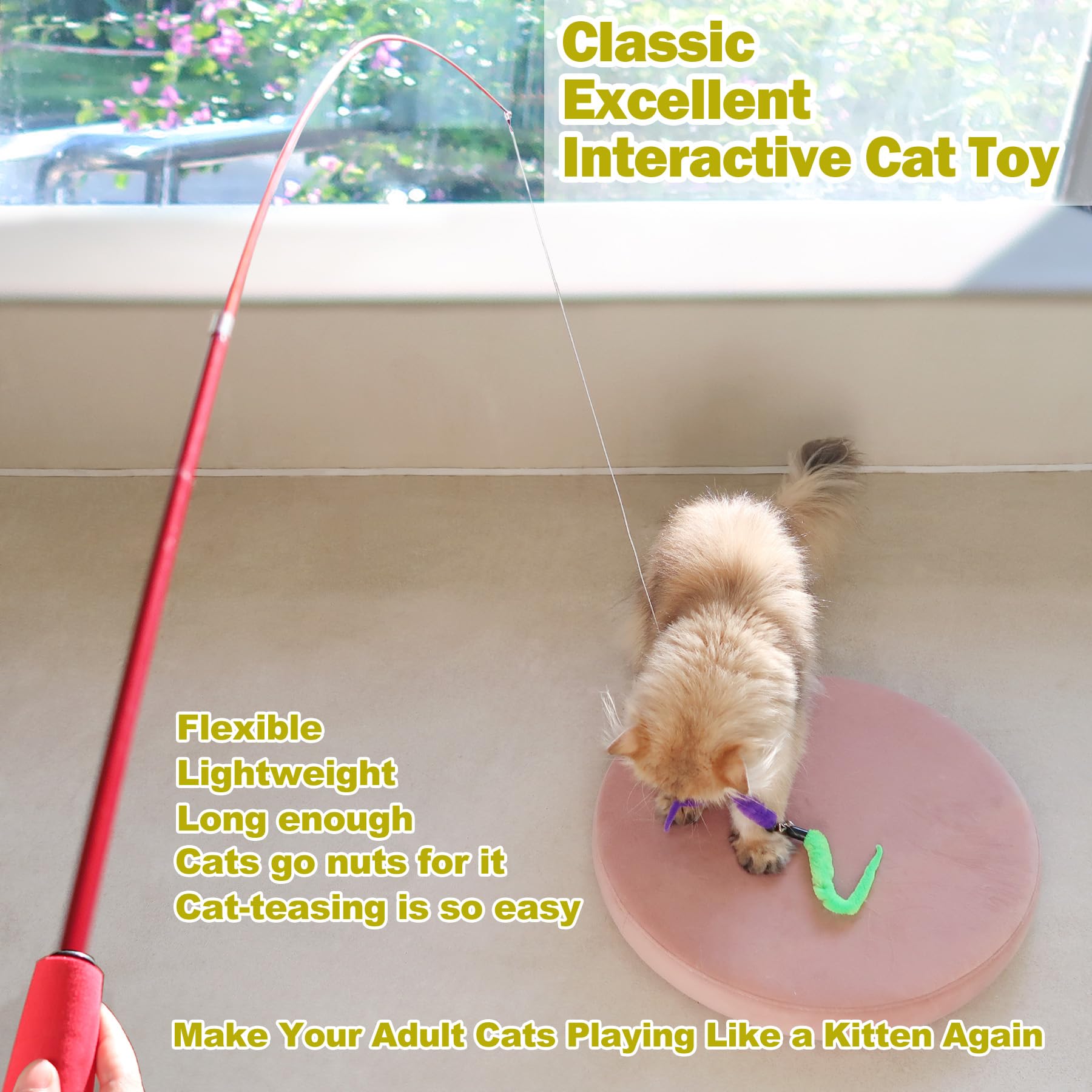 MeoHui cat-wand-two-wands demonstrates dual wands for interactive hunting-inspired fun.