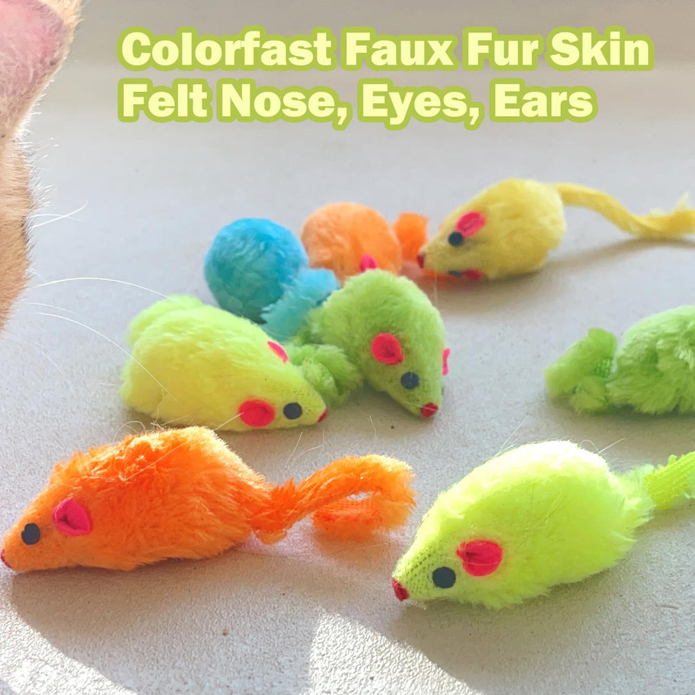 MeoHui faux fur cat mouse detail shows soft texture for gentle batting.