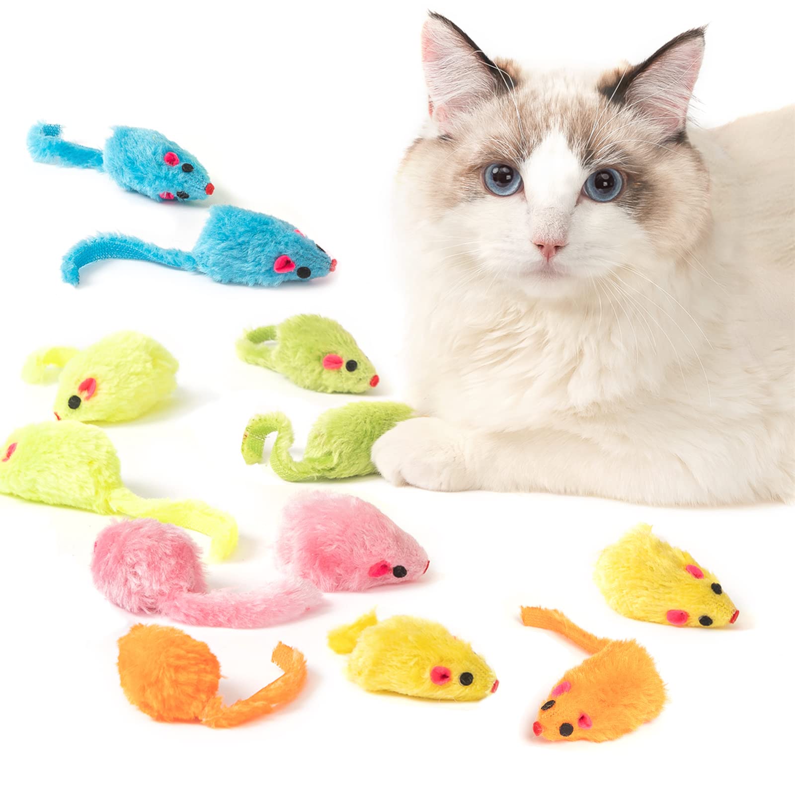 MeoHui rattle cat mouse toys pack encourages activity during indoor play.