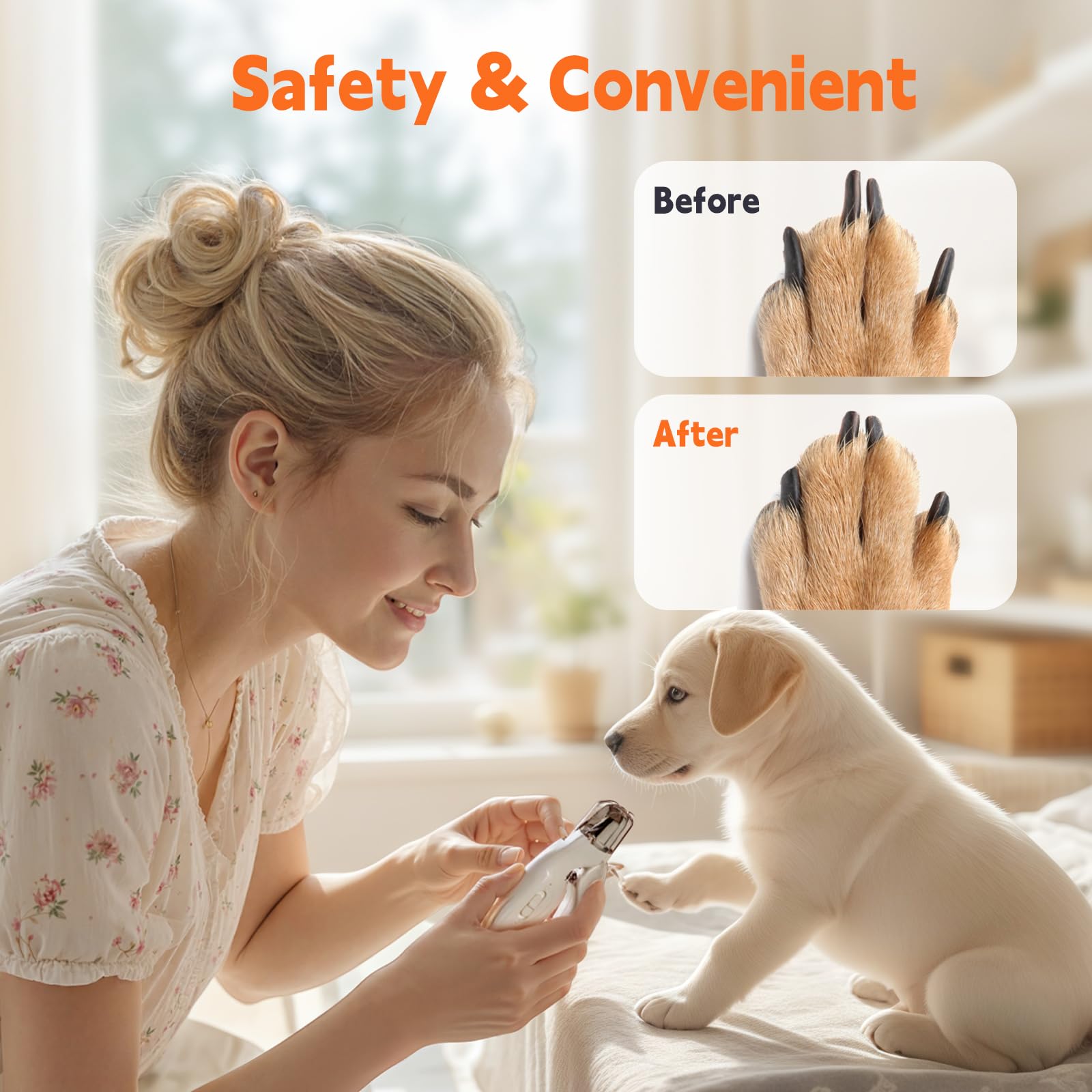 Meonlala close-up in-use view shows safe, precise nail grinding.