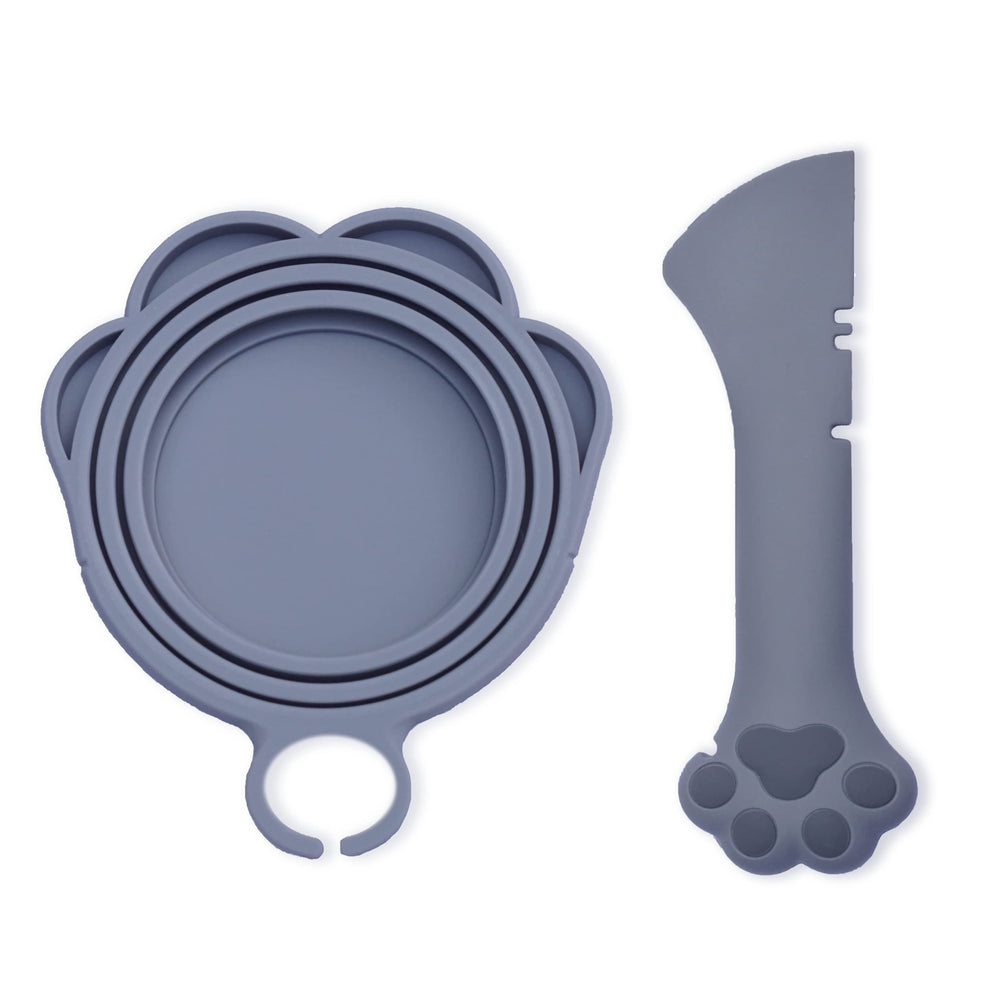 Meow&Woof gray lid for cans securely preserves pet food freshness