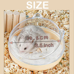 Meow&Woof hamster sand bath blue side view emphasizes crystal-clear walls for playful aesthetics
