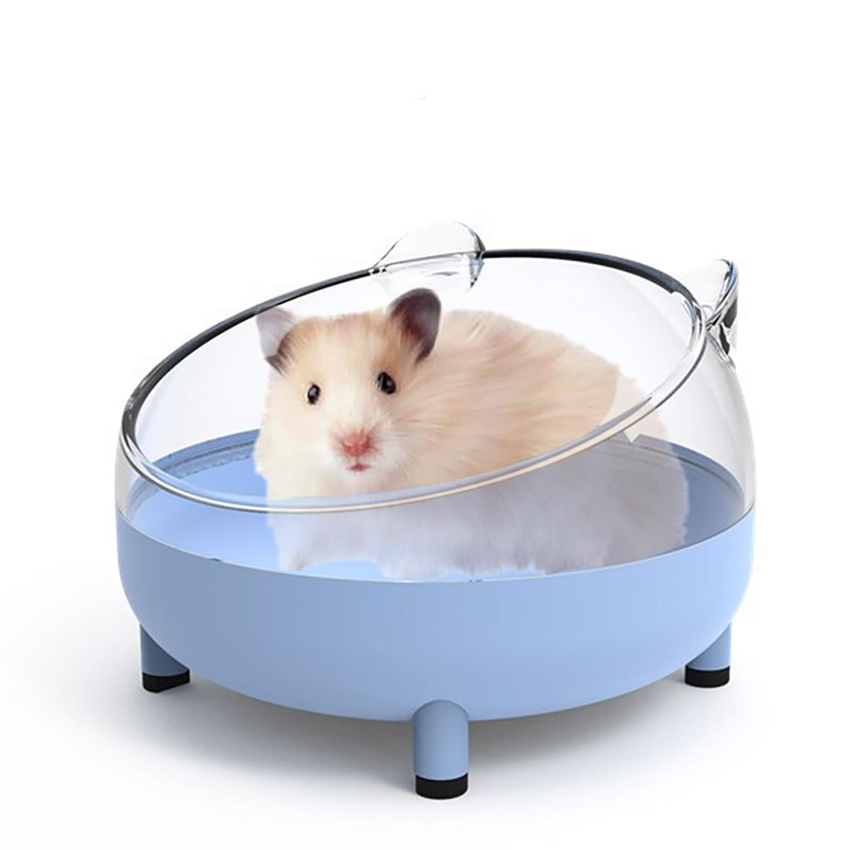 Meow&Woof hamster sand bath blue 6.5-inch top view for spacious sand play