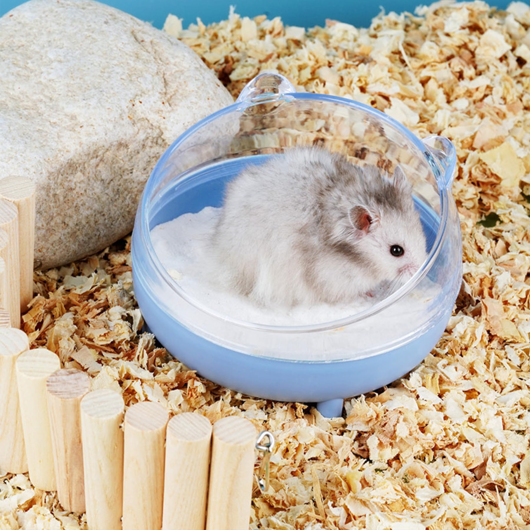 Meow&Woof hamster sand bath blue smooth edges ensure safe handling