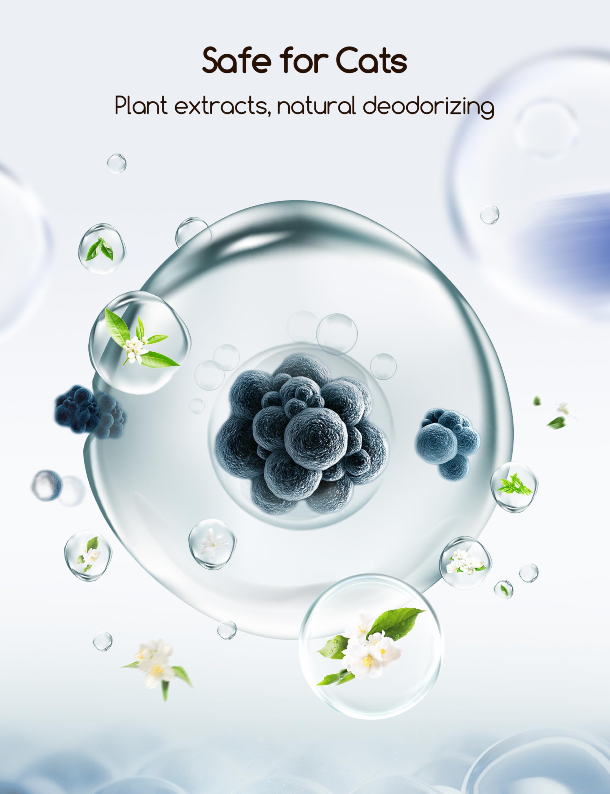 Meowant odor eliminator gel in litter box compartment shows easy placement for continuous odor control.