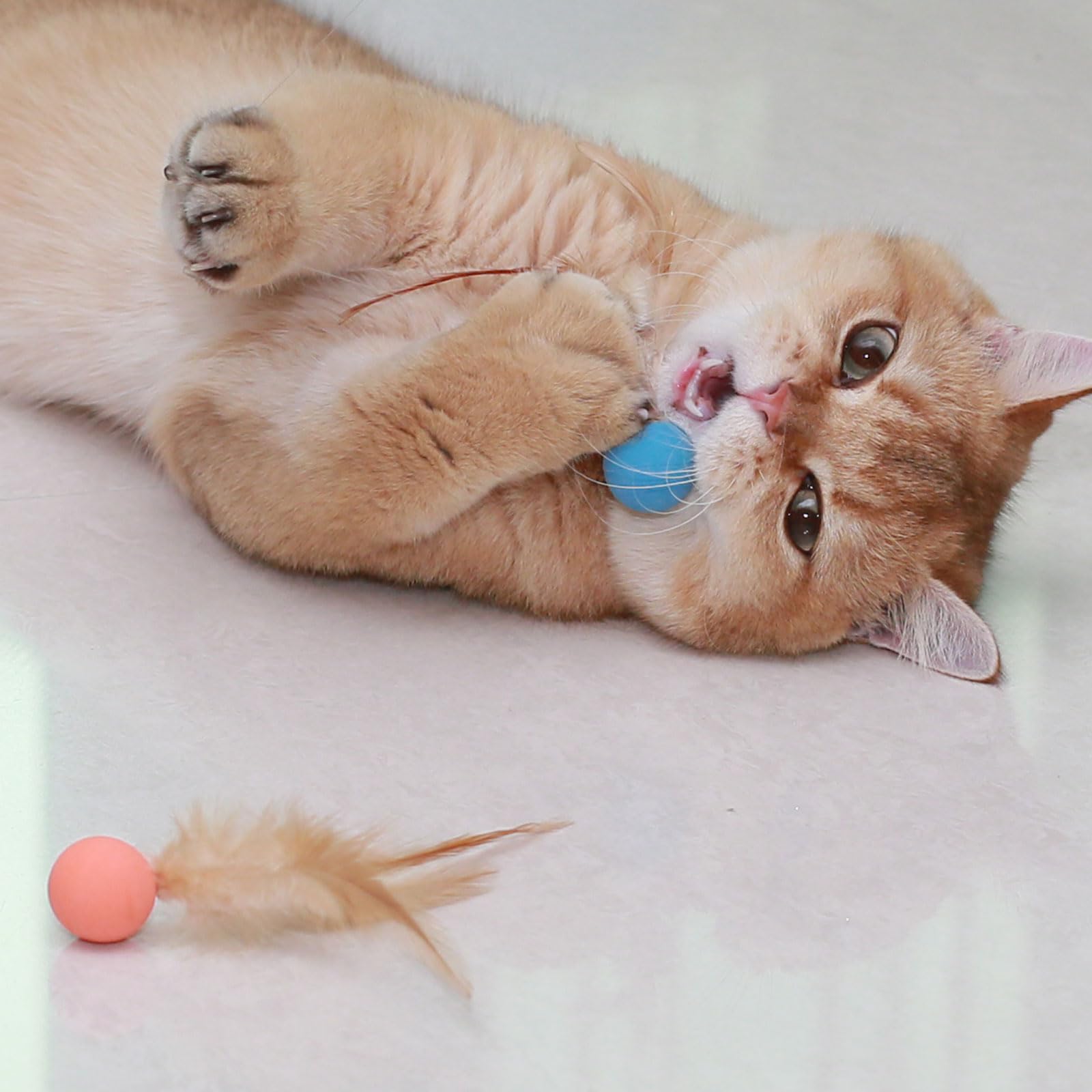 MeowAroma triple-pack interactive cat balls support independent play and boredom relief