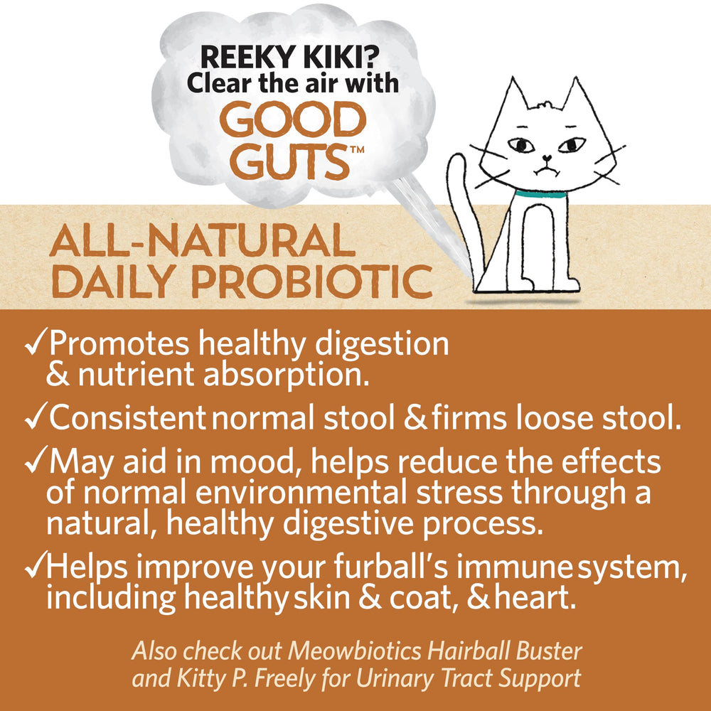 Meowbiotics Good Guts dosing scoop for easy topping on meals.