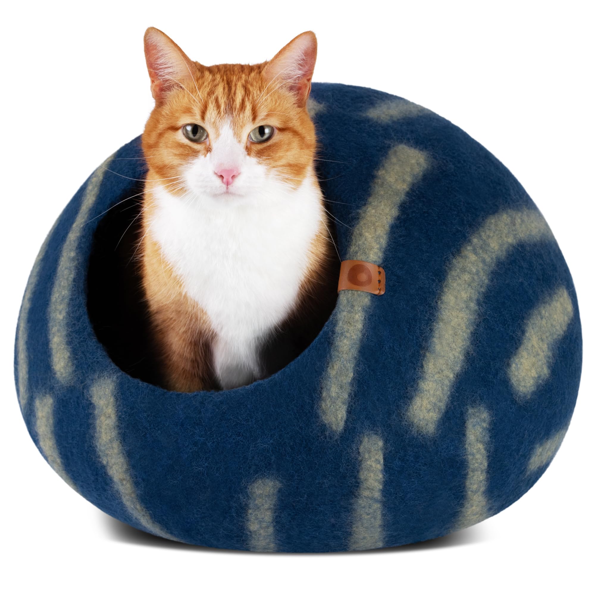 MEOWFIA Cat Cave Deep Azure front view shows a cozy hiding space.