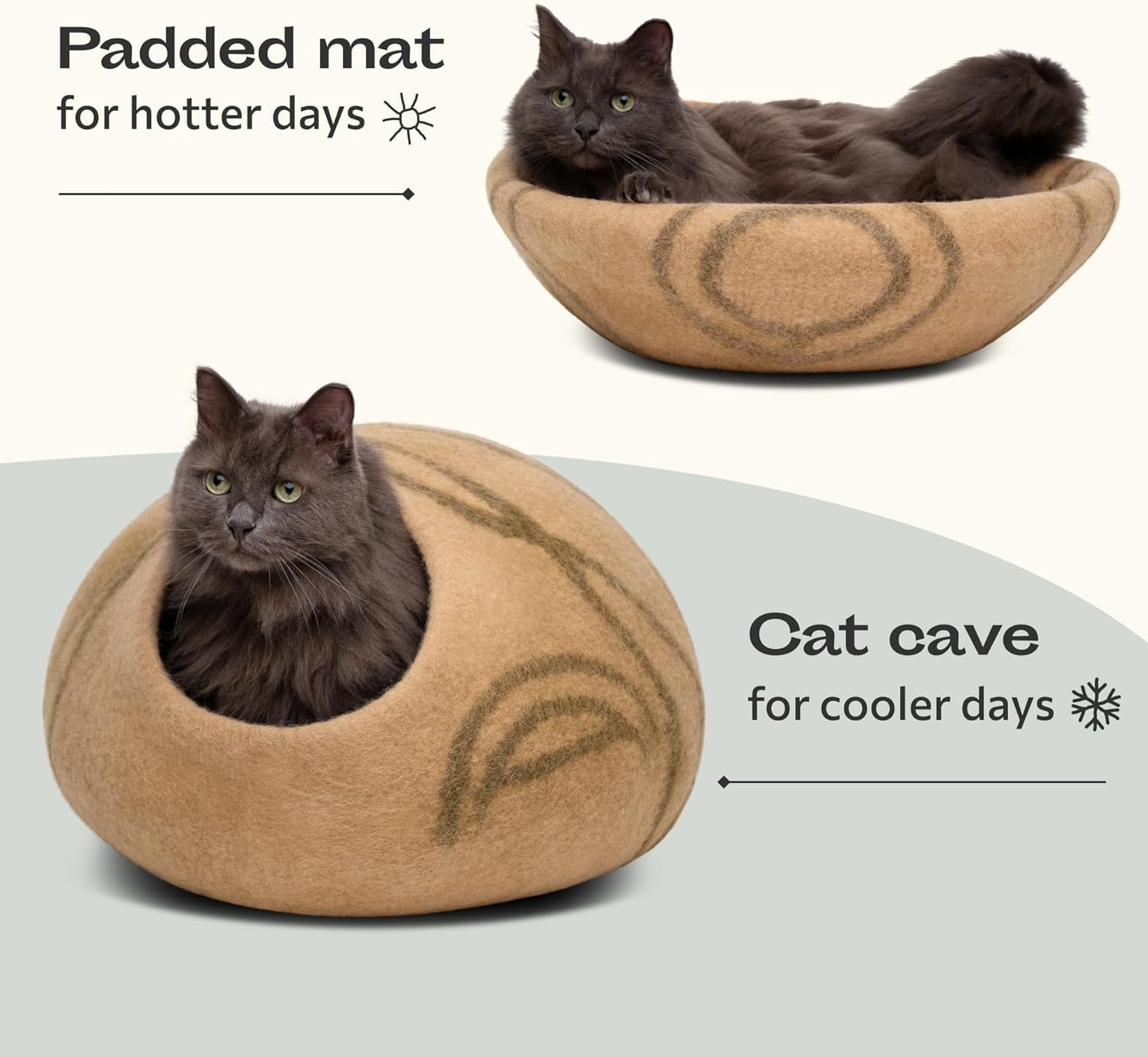 MEOWFIA Cat Cave dual-use top surface for lounging and play.