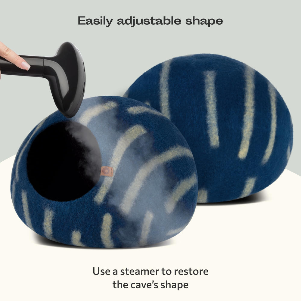 MEOWFIA Cat Cave handmade craftsmanship shown in detail.