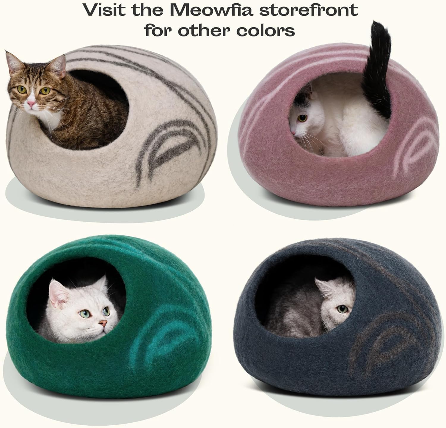 MEOWFIA Cat Cave in a home setting, stylish and discreet for living spaces.