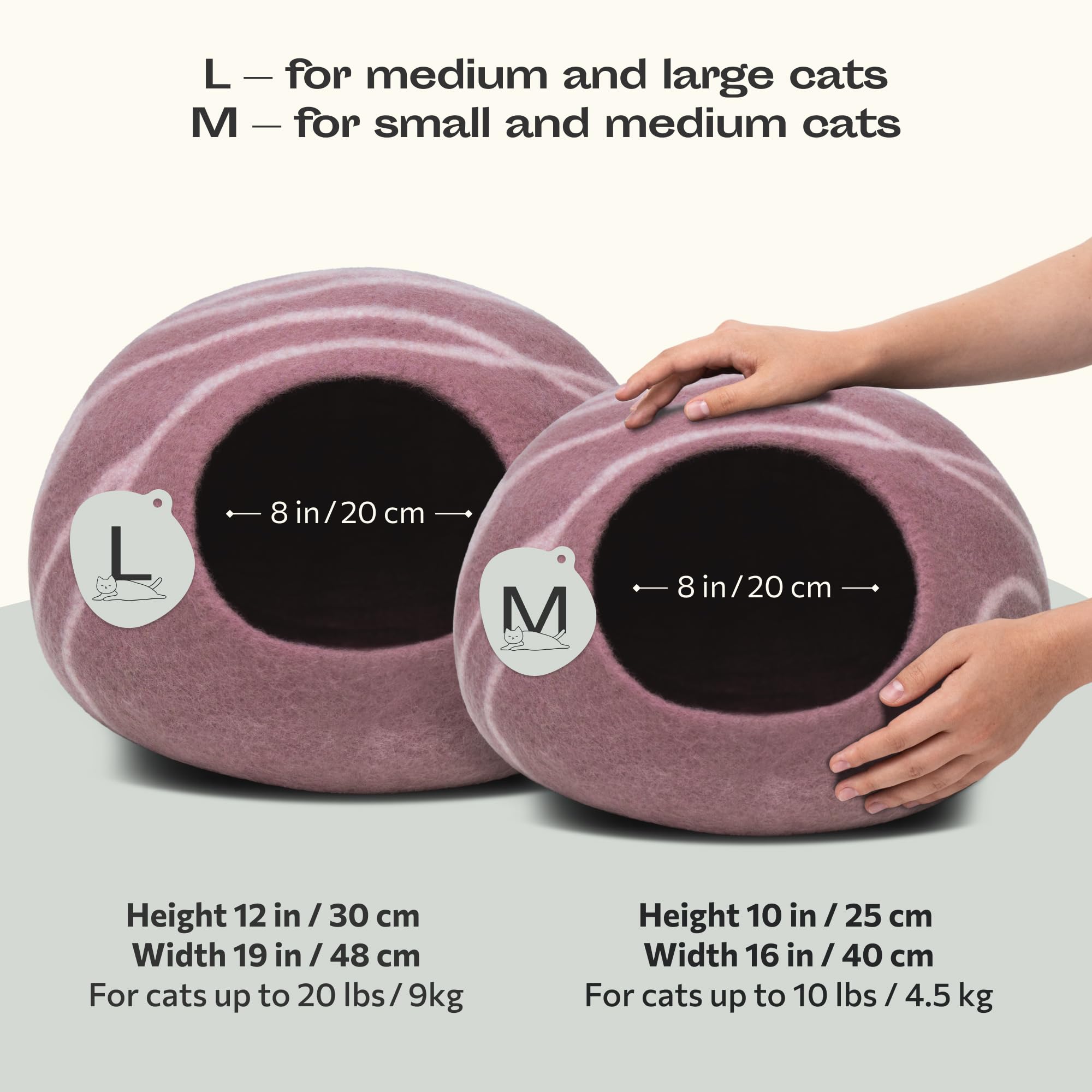 MEOWFIA Cat Cave inside merino wool closeup, showcasing soft texture and natural warmth.