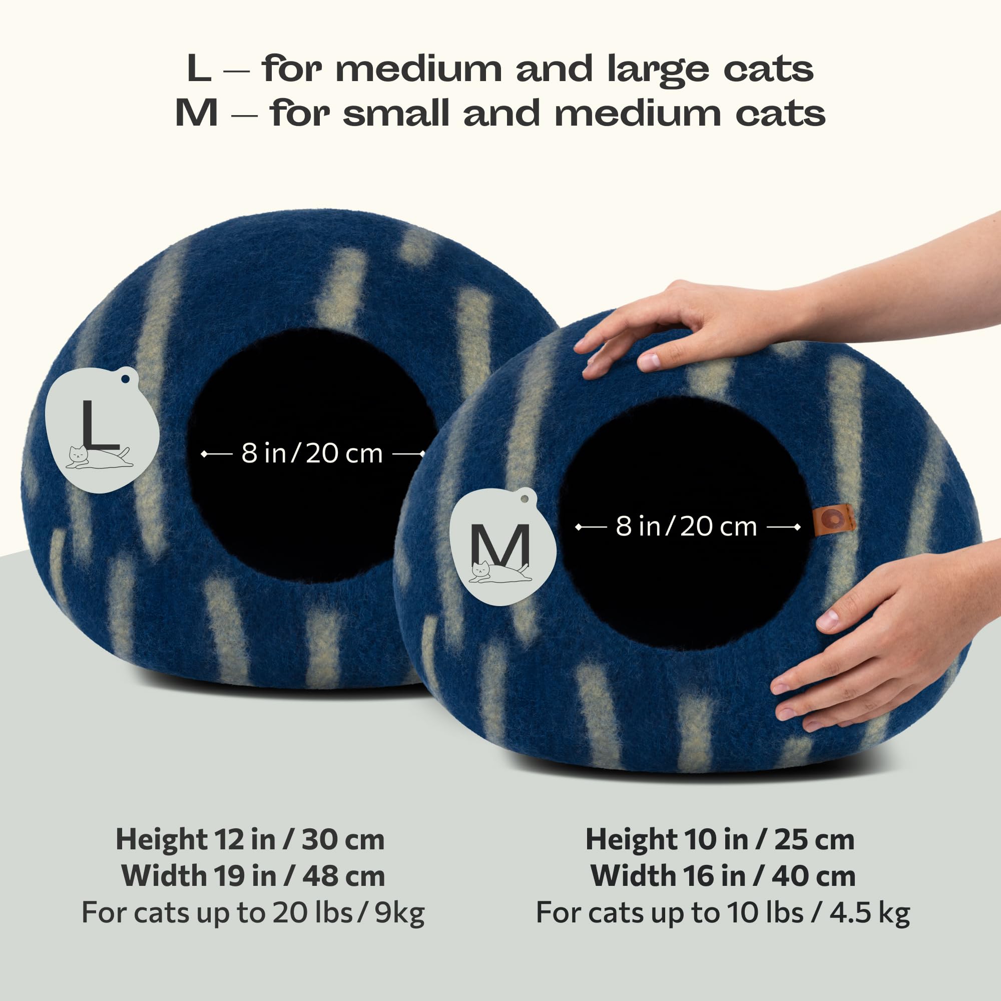 MEOWFIA Cat Cave inside view highlights plush merino wool for naps.
