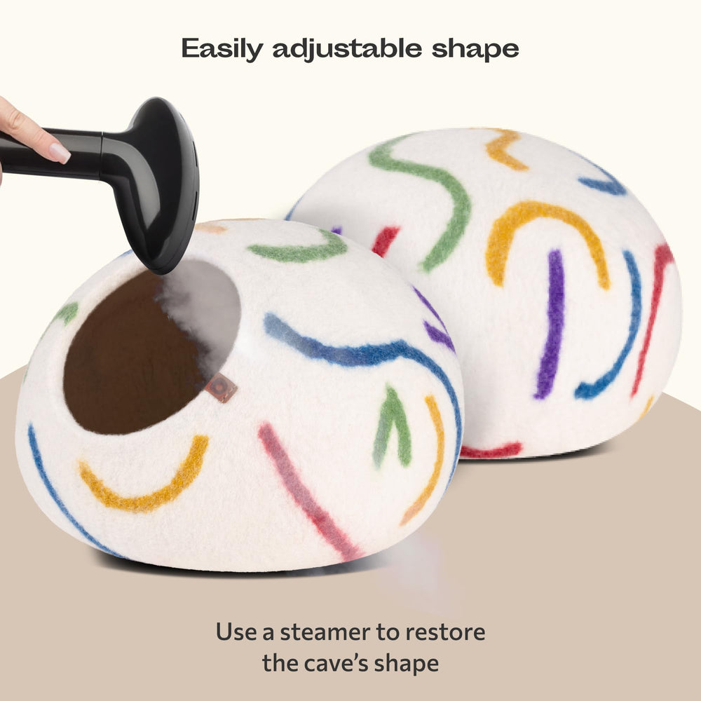 MEOWFIA Cat Cave closeup-merino-wool emphasizes soft texture and natural fibers