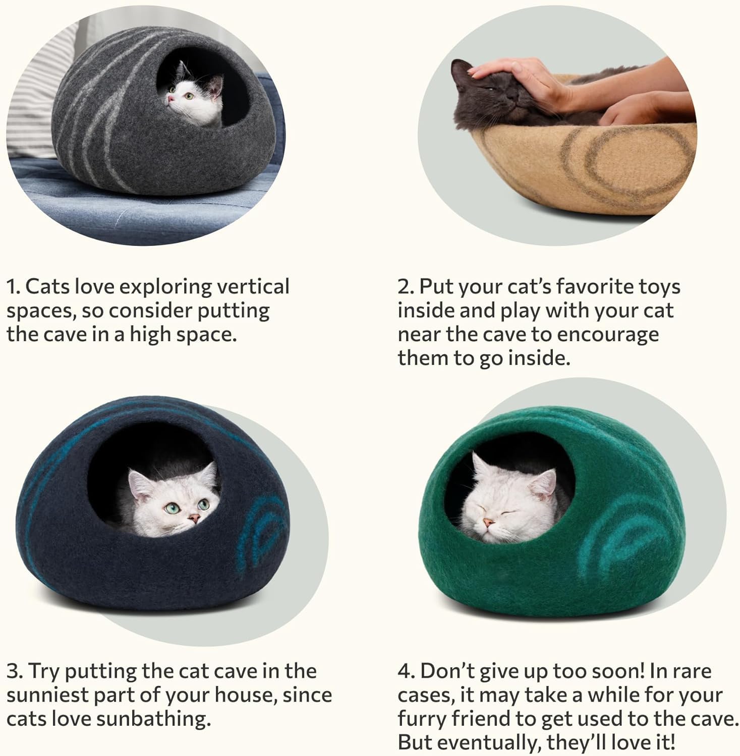 MEOWFIA Cat Cave in living room setting demonstrates warm, stylish cat-friendly decor.