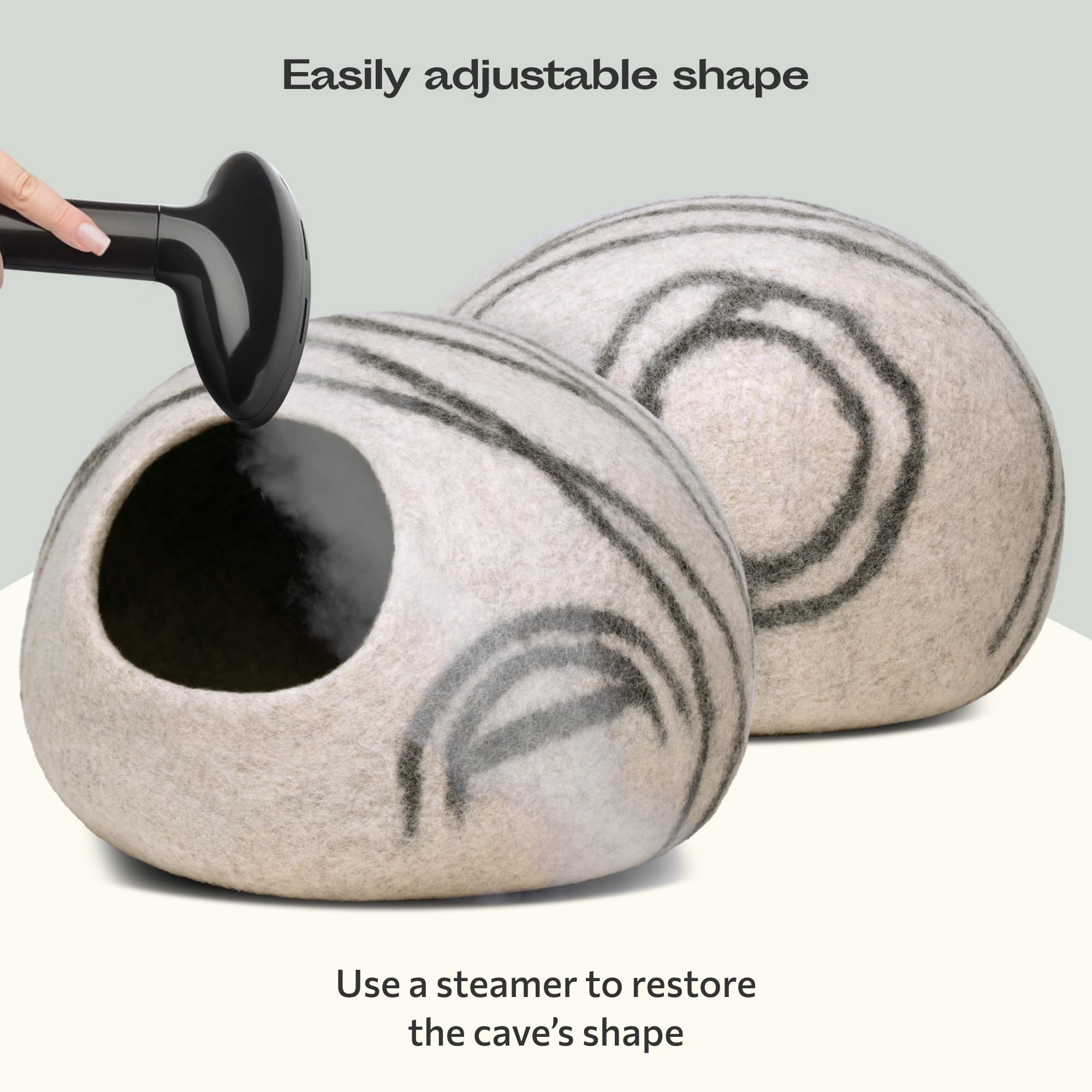 MEOWFIA Cat Cave light-grey color—blends with decor, hides fur and dust.