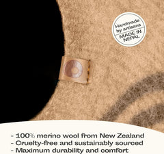 MEOWFIA merino wool close-up emphasizes natural fibers and gentle comfort.