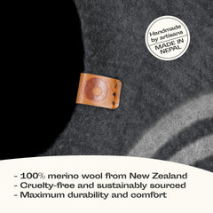 MEOWFIA cat cave side detail—durable 100% merino wool construction.