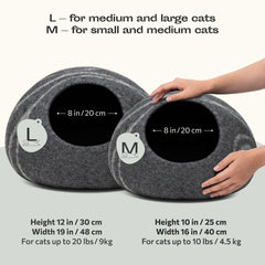 MEOWFIA cat cave top view—dual-use design for hiding and lounging.