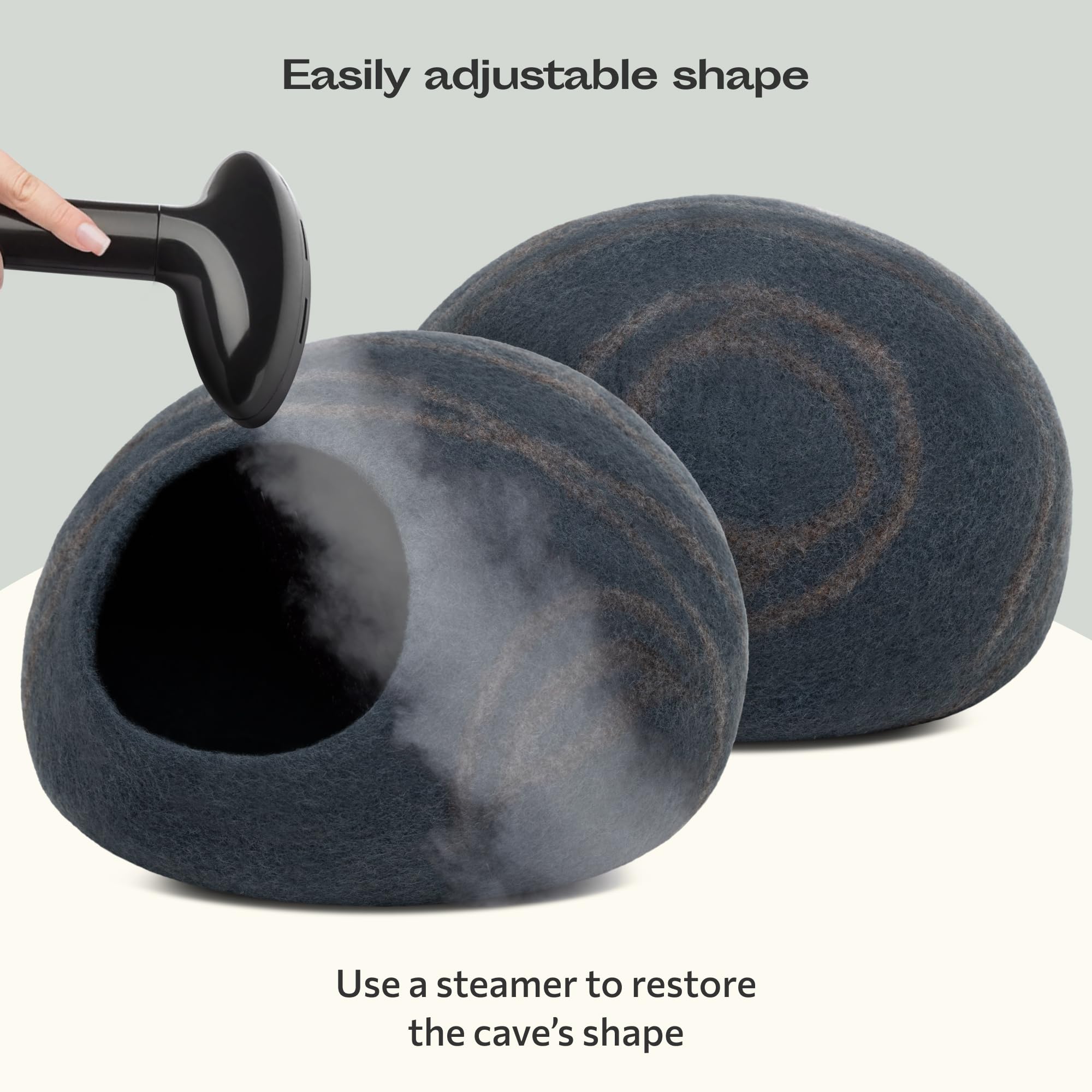 MEOWFIA premium felt cat bed cave slate grey blends with home décor.