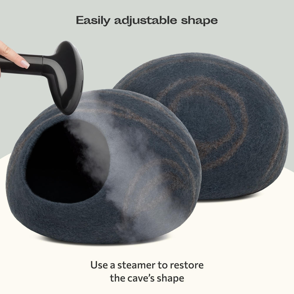 MEOWFIA premium felt cat bed cave slate grey blends with home décor.