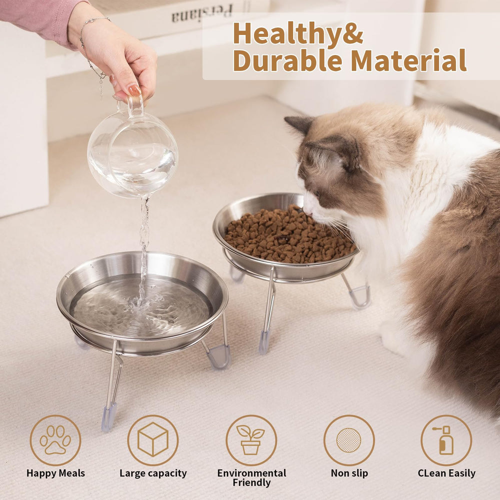 Meowgod 15oz capacity stainless steel bowl for longer meals