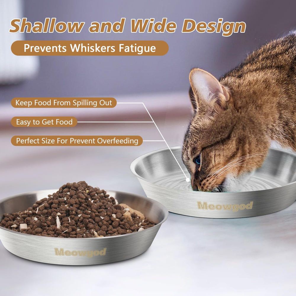 Meowgod dishwasher-safe stackable cat bowls for easy storage