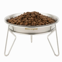 Meowgod elevated cat bowls with a raised stand for stable meals
