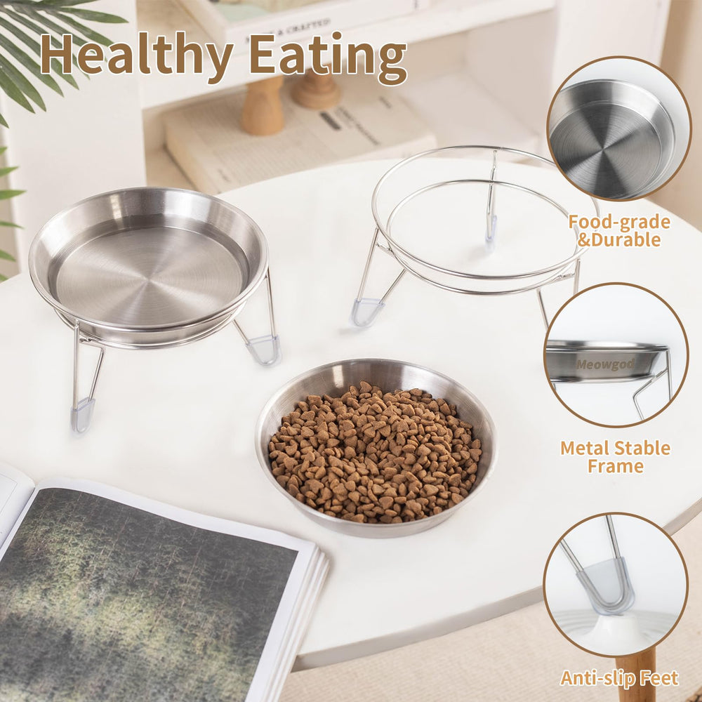 Meowgod whisker-friendly design minimizes whisker fatigue during meals.