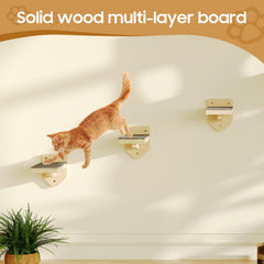 MeowHomm cat wall shelves perches rounded edges offer safe climbing and comfort.